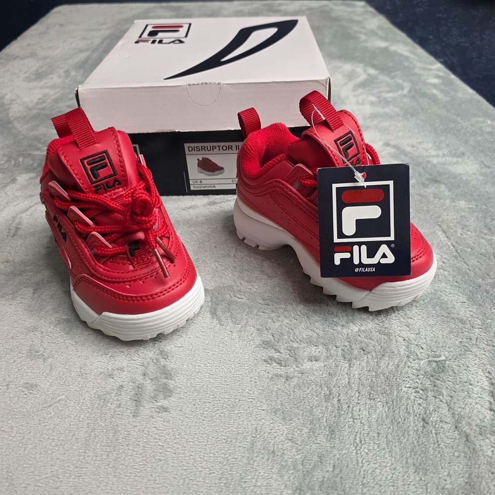 FILA Disrupter 2 Infant Sneakers Size 6 Red Chunky Shoes-NEW IN BOX